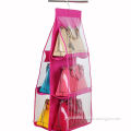 Hanging Purse Organizer, Breathable Nonwoven Handbag Organizer, 8 Easy Access Clear Vinyl Pockets